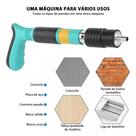 Pistola de Fixação Manual de Alta Pressão para Parede, Aço Resistente, Ajustável, Turquesa, com 50 Pregos