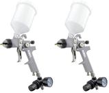 Pistola de Pintura Pneumática NuMax SPS14 com Bico de 1,4 mm HVLP Alimentação por Gravidade e Copo Plástico de 600 ml (Pacote com 2)