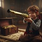 Pistola Garrucha Pirata Dourado Plástico C/ Som