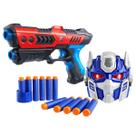 Pistola Lança Dardos Wellkids X-Force Heróis + Máscara Transformers 8 Peças Ultra Mira Pistola Lança Dardos Wellkids X-Force Heróis + Máscara Transformers 8 Peças Ultra Mira