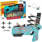 Pistola Lançadora de Avião de Brinquedo Combate Aéreo Azul