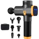 Pistola Massageadora Phoenix A2 Profissional Recarregável com Tela LCD 20 Níveis de Velocidade e 6 Ponteiras Intercambiáveis Alivio Relaxamento de Dor Pistola Massageadora Phoenix A2 Profissional Recarregável com Tela LCD 20 Níveis de Velocidade e 6 Ponteiras Intercambiáveis Alivio Relaxamento de Dor