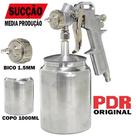 Pistola Pintura Média Produção Bico 1.5mm Funilaria Cola PDR