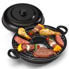 Pizza Grill e Churrasqueira Antiaderente 30cm Preto Nacional