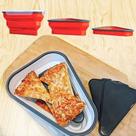 Pizza Pack Pote Caixa Embalagem Expansível de Silicone Armazenagem Ajustável Recipiente De Fatias