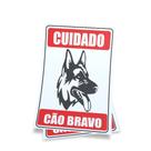 PKit 3 Placas sinalização 15x21cm EM PVC PL(50) - Tema: Cão Bravo