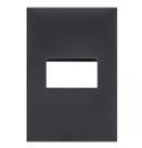 Placa 1 posto 4x2 preta 618501pt pial plus +