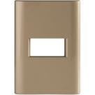 Placa 1 Posto Horizontal Tramontina Giz Com Suporte Ouro Metalizado 12 X 8,3 X 2,5 Cm Placa 1 Posto Horizontal Tramontina Giz Com Suporte Ouro Metalizado 12 X 8,3 X 2,5 Cm