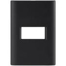 Placa 1 Posto Horizontal Tramontina Giz com Suporte Preto Soft Touch Tramontina
