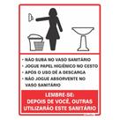 Placa 15 x 20 Higiene Banheiro Feminino - Sinalize 220AG