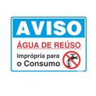 Placa 15x20cm Água de Reúso Imprópria para Consumo - 220BZ - SINALIZE