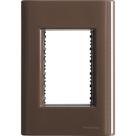 Placa 3 Postos 4x2 Tramontina Giz Madeira Com Suporte