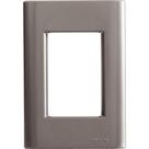 Placa 3 Postos 4x2 Tramontina Giz Onix Metalizado Sem Suporte Tramontina