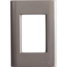 Placa 3 Postos 4x2 Tramontina Giz Onix Metalizado sem Suporte