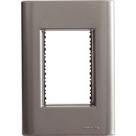 Placa 3 Postos 4x2 Tramontina Giz Onix Metalizado Suporte