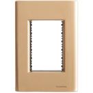 Placa 3 Postos 4x2 Tramontina Giz Ouro Metalizado Suporte