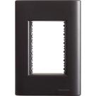 Placa 3 Postos 4x2 Tramontina Giz Preta Soft Touch Suporte Tramontina