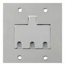 Placa 3 postos rj 4x4 cromada - stamplac Placa 3 postos rj 4x4 cromada - stamplac