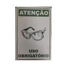 Placa 30X20cm Uso Obrigatório de Óculos Protetor Decore