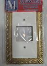 Placa 4 x 2 - 2 teclas branco/dourado newjet Placa 4 x 2 - 2 teclas branco/dourado newjet