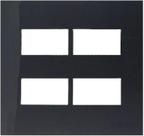 Placa 4 x 4 4Postos Horizontais Separados Ebony Preto - Margirius Sleek Placa 4 x 4 4Postos Horizontais Separados Ebony Preto - Margirius Sleek