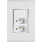 Placa 4X2 + 1 Interruptor Simples E 2 Tomadas 2P+T 20A/250V Branco