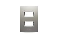 Placa 4x2 2 Módulos Inova Pro Class 85577 Alumbra Titanium