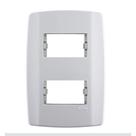 Placa 4x2" 2 módulos separados horizontal com suporte - slim - ilumi