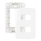 Placa 4x2 2 postos horiz br com suporte b3 - margirus