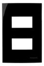 Placa 4x2 2 Postos Horizontal Separados Ebony Sleek Margirius 15914