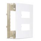 Placa 4x2 2 Postos Separado + Suporte Branca Sleek Margirius Placa 4x2 2 Postos Separado + Suporte Branca Sleek Margirius