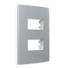Placa 4x2 2 Postos separados com suporte Cinza Sleek Colors Margirius