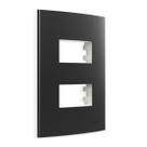 Placa 4x2 2P Sep. Grafite com Suporte Sleek Colors Margirius