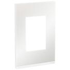 Placa 4X2 3 Módulos Glass White Orion Class Schneider