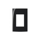 Placa 4x2 3 postos c/suporte ebony clean margirius