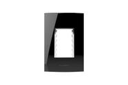 Placa 4X2 3MOD COM SUP INOVA PRO CLASS BLACK PIANO - Alumbra Placa 4X2 3MOD COM SUP INOVA PRO CLASS BLACK PIANO - Alumbra