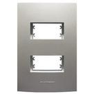 Placa 4x2 c/ Suporte p/ 2 Módulos Distanciados Inova Pro Class Titanium Alumbra