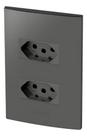 Placa 4x2 Com 2 Tomadas 10a Alumbra Grafite