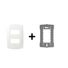 Placa 4x2 p/ 2 Módulos Separados Espelho Branco Alumbra Bliss com Suporte