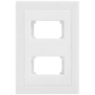 Placa 4x2 para 2 Módulos com Suporte Cinza Fosco - EKC-30000/38 - DICOMPEL