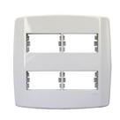 Placa 4x4 2+2 modulos separados horizontal c/ suporte slim - 83070