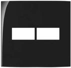 Placa 4x4 2 postos horiz ebony clean Preto Fosco - MarGirius