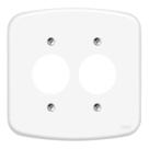 Placa 4x4 2 Tomadas Redondas 55TF 968 - Fame Blanc