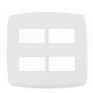 Placa 4x4 4 Modulos com Suporte Branco - DC-8100/42 - DICOMPEL