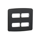 Placa 4X4 4 Módulos+Suporte Grafite Miluz S3B77441 Schneider