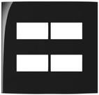 Placa 4x4 4 Postos Horizontal Ebony Clean Preto Fosco - MarGirius