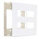 Placa 4x4 4 Postos Separados com Suporte Branco Sleek