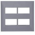 Placa 4x4 4 Postos Separados Pial Plus+ Legrand Cinza 618514CZ