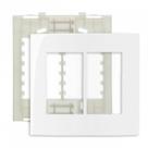 Placa 4x4 6 postos c/suporte branca sleek 16018 - margirius