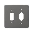 Placa 4x4 Cinza 1 Tecla + 1 Tomada Silentoque 54394 Placa 4x4 Cinza 1 Tecla + 1 Tomada Silentoque 54394